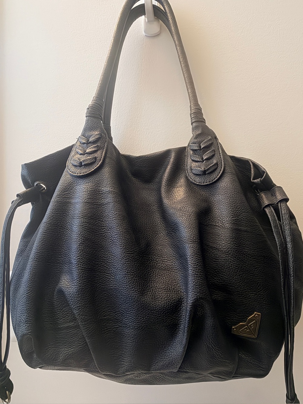 Roxy Black Leather Tote Bag